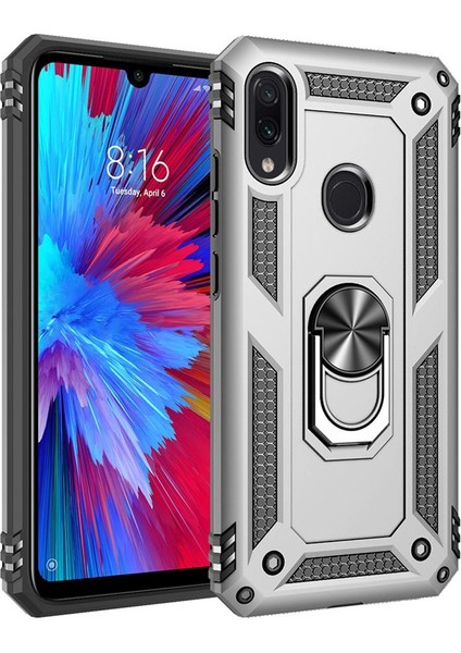 Xiaomi Redmi Note 7 Pro Için Çift Katmanlı Halkalı Standlı Shockproof Kılıf (Yurt Dışından)