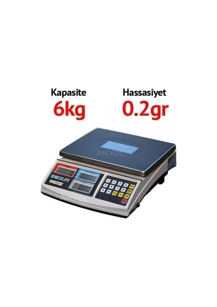 Jcs-A Dijital Sayıcı Terazi - Hassasiyet: 0.2 Gr. Max: 6 Kg.