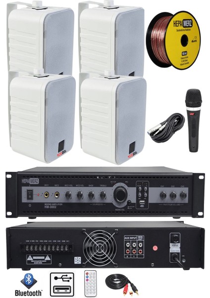 High Voice Paket-1 Bölgeli Anfi ve Duvar Hoparlör Ses Anons Sistemi Seti