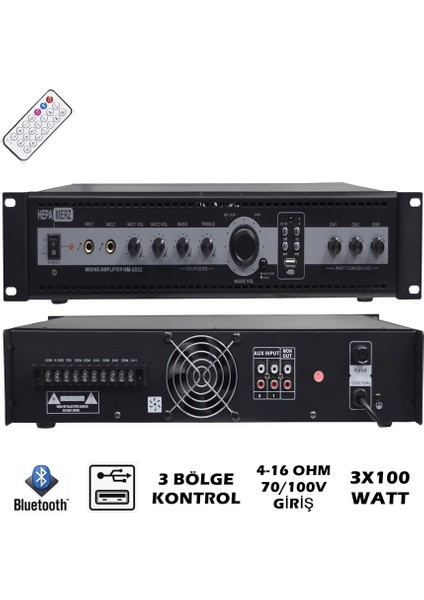 High Voice Paket-1 Bölgeli Anfi ve Duvar Hoparlör Ses Anons Sistemi Seti