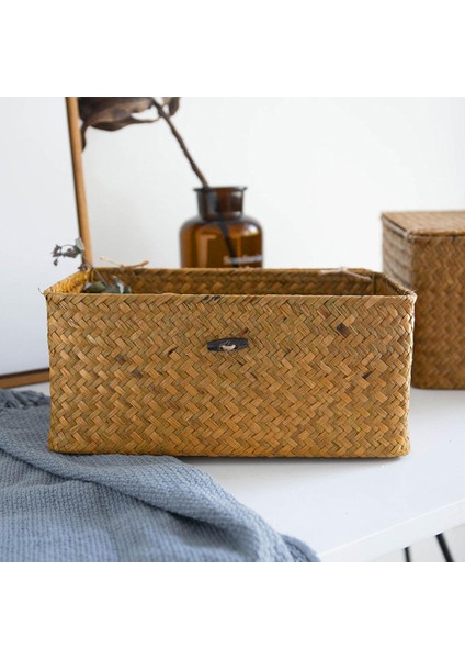 Handwoven Seagrass Depolama Sepet Organizatör Kutusu M (Yurt Dışından)