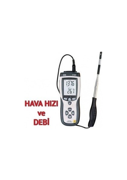 DT-8880 Teleskobik Problu Kızgın Tel Hava Hızı, Debisi ve Sıcaklık Ölçer