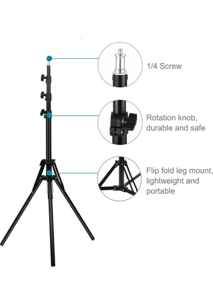puluz Ters Katlanabilir 4 Bölmeli 1.8M Yükseklik Tripod Montajı Siyah (Yurt Dışından)