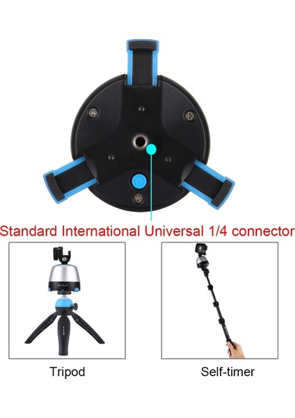 puluz Panoramik Kafa + Tripod + Spor Kamera Kelepçesi + Telefon Kelepçesi Mavi (Yurt Dışından)