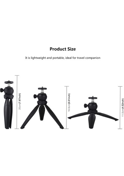 puluz 20 Cm Cep Plastik Tripod Montajı Siyah (Yurt Dışından)