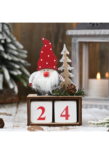 Masaüstü Noel Takvimi Kardan Adam Süsler Elf Yeni Yıl (Yurt Dışından)