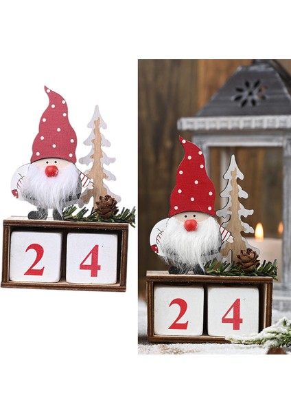 Masaüstü Noel Takvimi Kardan Adam Süsler Elf Yeni Yıl (Yurt Dışından)