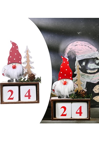 Masaüstü Noel Takvimi Kardan Adam Süsler Elf Yeni Yıl (Yurt Dışından)