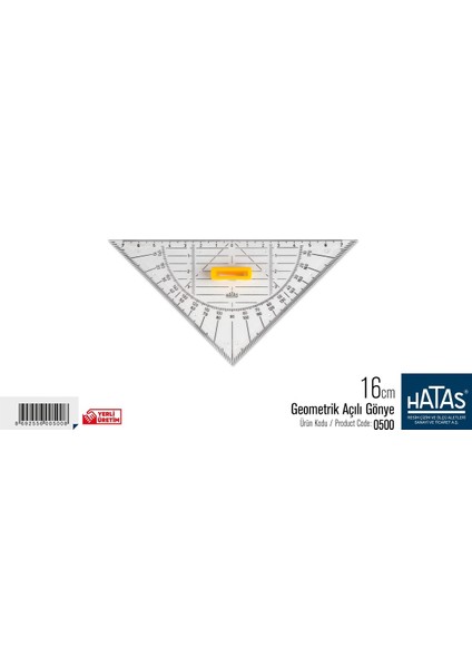 Geometrik Açılı Gönye 16 Cm. NO:0500