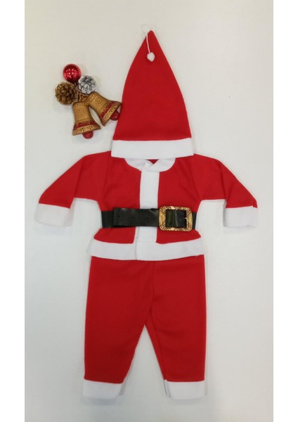 Şapkalı Alt Üst Erkek Çocuk Noel Baba Kostümü