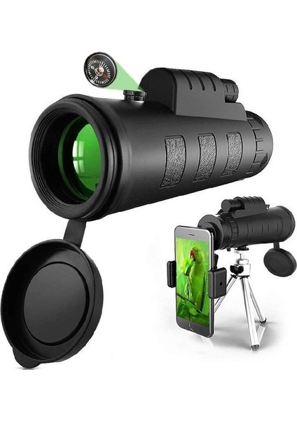 Hd Bak4 Monoküler Teleskop Telefon Klipsi Tripod Gece Görüş Teleskop Açık Yürüyüş (Yurt Dışından)