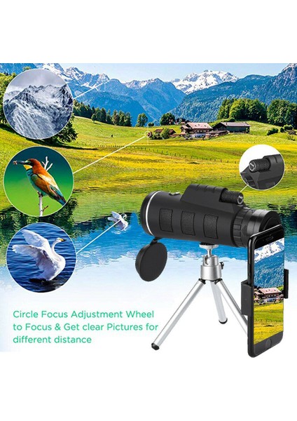 Hd Bak4 Monoküler Teleskop Telefon Klipsi Tripod Gece Görüş Teleskop Açık Yürüyüş (Yurt Dışından) modelleri