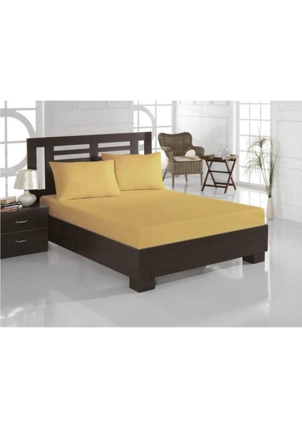 Çarşaf Ranforce Yastık Kılıflı 120X200 cm Trendy Sarı