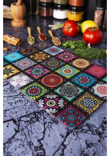 VIP Gross Kırılmaz Cam Kesim Tahtası Panosu 25 x 35 cm Motif