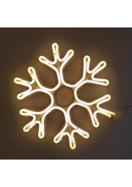 Neon Işıklı Kar Tanesi Yılbaşı Süsü 220V Gün Işığı 28 cm