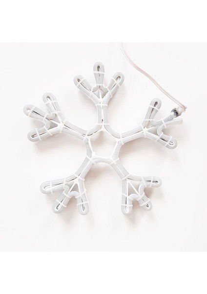 Neon Işıklı Kar Tanesi Yılbaşı Süsü 220V Gün Işığı 28 cm fiyatları