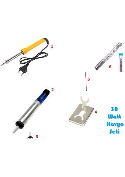 Havya Lehim Set 30 W - 6 Parça Lehim Seti