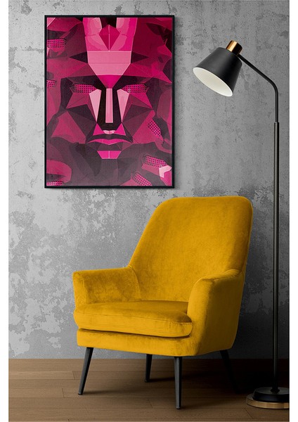 Erçeveli Tablo Dekorasyon Squid Game Pano Sticker Ev Dekoru Tekli Çerçeve