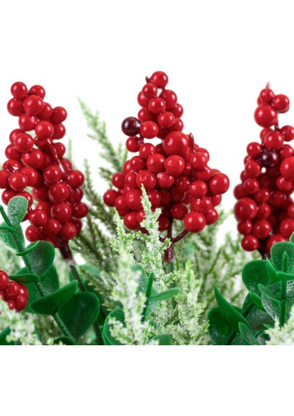 3’lü Set Mini Siyah Plastik Saksıda Karlı Kokinalı Yapay Yılbaşı Çiçeği modelleri