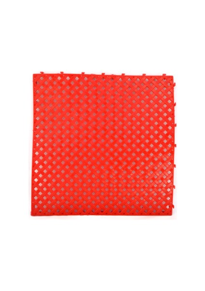 Plastik Geçmeli Kırmızı Yer Karosu 33 x 33 cm 12 Adet
