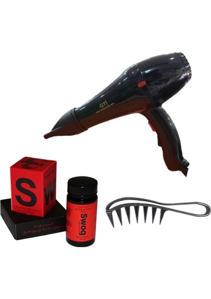 Gtı Hıgh Performance Fön Makinası+Swoq Pudra Wax+Wax Tarağı