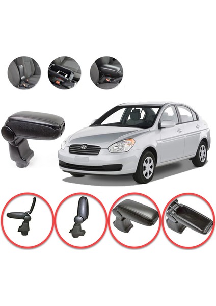 Hyundai Accent Era 2006 Araca Özel Kolçak Kol Dayama Siyah modelleri