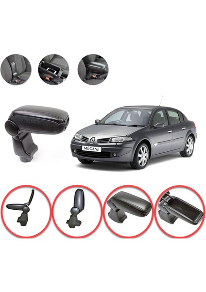 Renault Megane 2 2003-2011 Araca Özel Kolçak Siyah modelleri