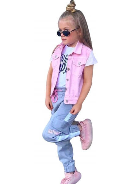 Kız Çocuk Yelekli Pembe Spor Takım