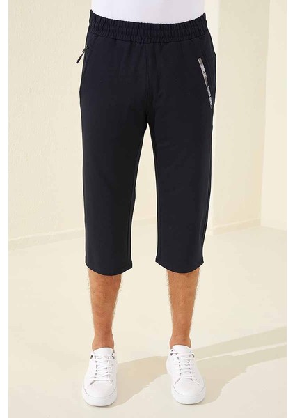 Tommylife Lacivert Erkek Ön Cep Detaylı Standart Kalıp Klasik Paça Kapri - 83092