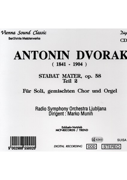 CD - Antonin Dvorak-Stabat Mater Vol. 2 fiyatları