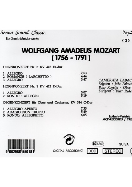 CD - Wolfgang Amadeus Mozart-hornkonzert No.1