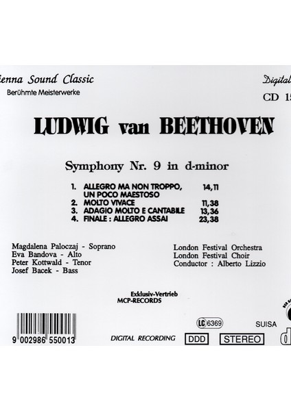 Tuna Müzik CD - Ludwig Van Beethoven-Sympony No. 9