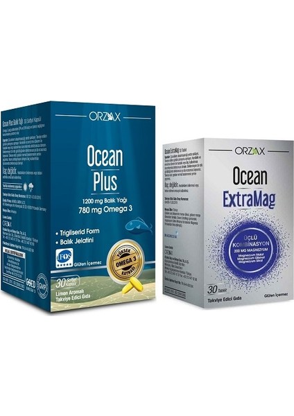 Ocean 1200 Mg Balık Yağı 30 Kapsül+Ocean Extramag 30 Tablet fiyatları