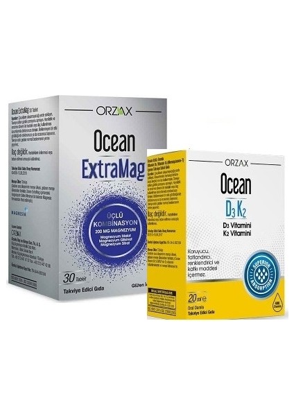 Ocean D3K2 Vitamini 20 ml Damla+Ocean Extramag 30 Tablet