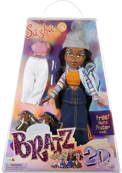 Giochi Preziosi Mga Bratz 20 Yıl Özel Üretim Yıldönümü Aksesuarlı ve Holografik Posterli Sasha Bebek