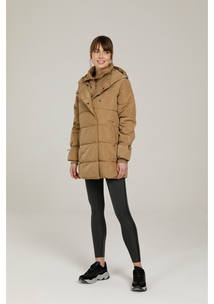 SN36 Karına Coat 1pr Ekru Kadın Uzun Kaban modelleri