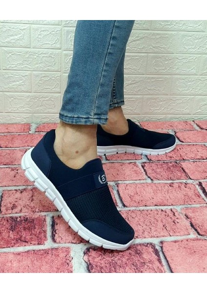 Lacivert Bağacaksız Hafif Fuspetli Ortapedik Spor Ayakkabı