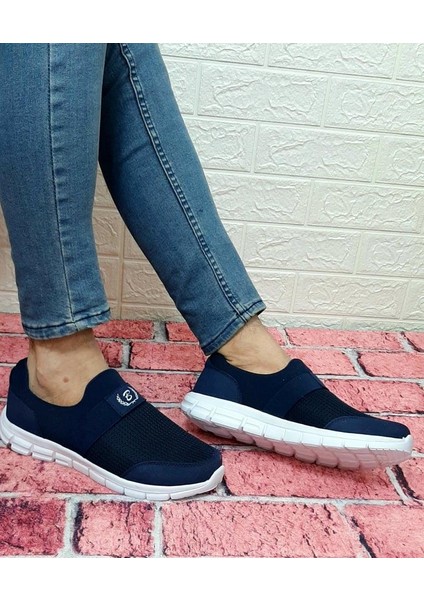 Lacivert Bağacaksız Hafif Fuspetli Ortapedik Spor Ayakkabı modelleri