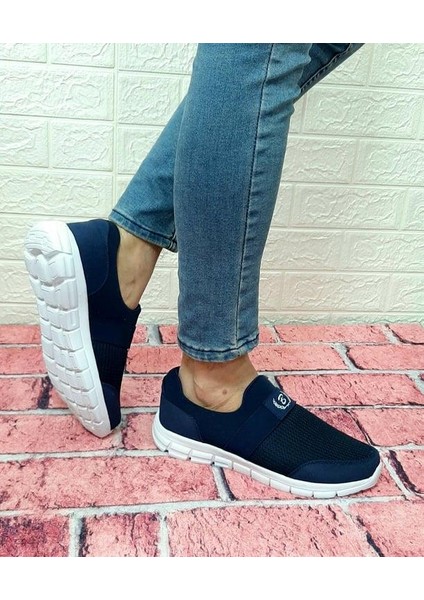 Lacivert Bağacaksız Hafif Fuspetli Ortapedik Spor Ayakkabı fırsatları