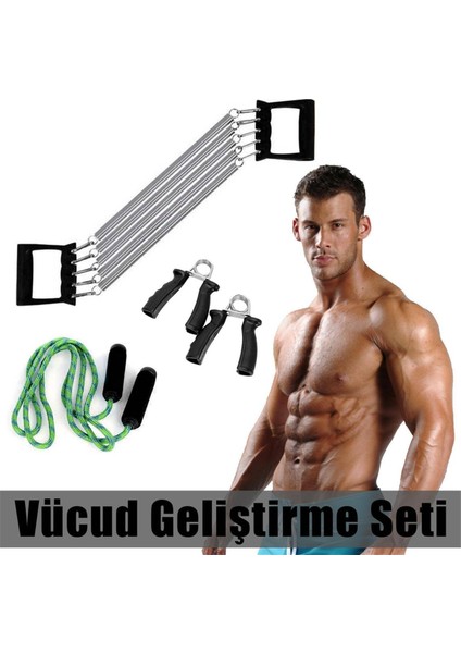 Vücut Geliştirme Kondisyon Seti 3 Fonksiyonlu Profesyonel Set