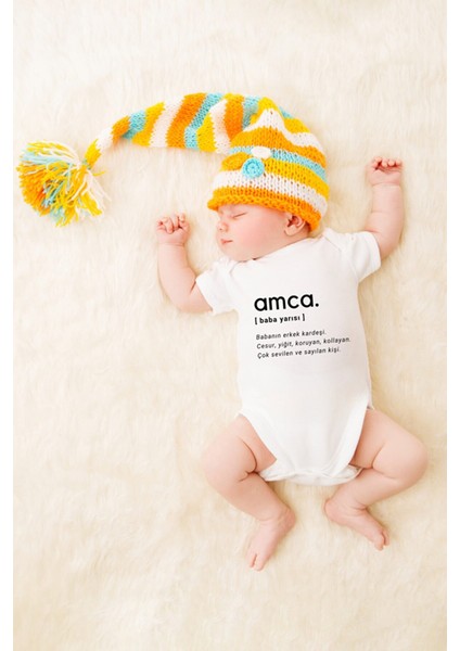 Unisex Bebek Amca Baskılı Body Zıbın