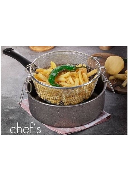 Chefs Onyx Teflon Patates Cips Kızartma Tenceresi 22 cm