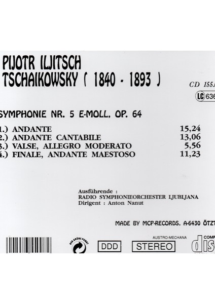 Pyotr Ilyıch Tchaıkovsky - 1840-1893 (Cd)