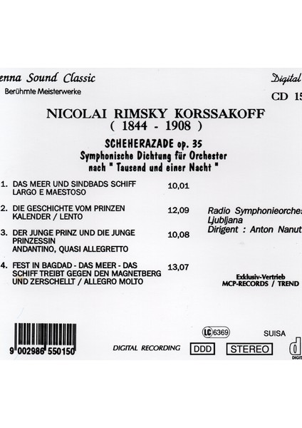 Rimsky Korsakov - Scheherazade Op. 35 (Cd)