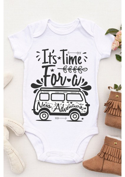 Unisex Bebek Yeni Bir Macera Zamanı Baskılı Body Zıbın fiyatları