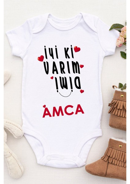 Unisex Bebek Iyi Ki Varım Dimi Amca Baskılı Body Zıbın fiyatları