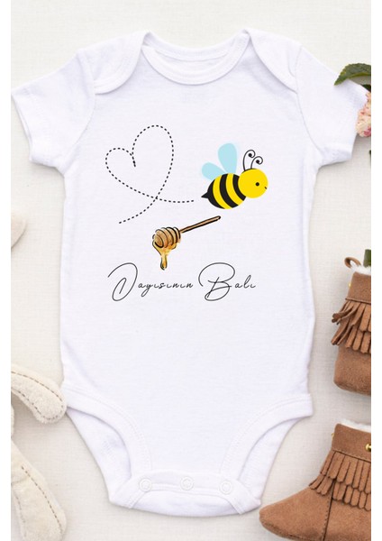 Unisex Bebek Dayısının Balı Baskılı Body Zıbın fiyatları