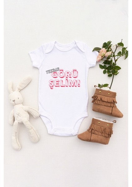 Unisex Bebek Tekrar Görüşelim Baskılı Body Zıbın