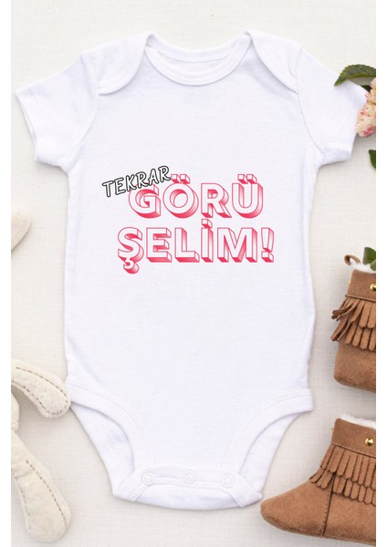 Unisex Bebek Tekrar Görüşelim Baskılı Body Zıbın fiyatları