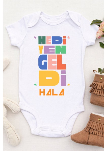 Unisex Bebek Hediyen Geldi Hala Baskılı Body Zıbın fiyatları